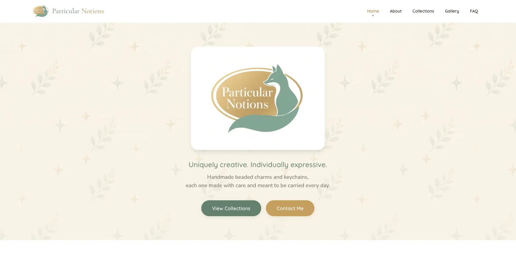 The Particular Notions website built by Kindling Digital